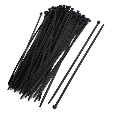 Pile of black cable ties with locking mechanisms, ideal for organizing cables and securing items. - Image 3