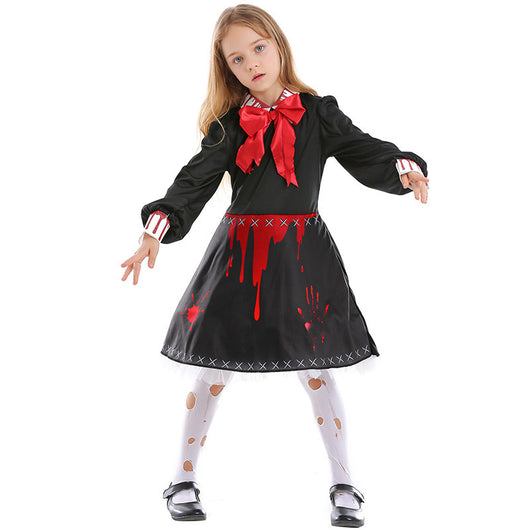Disfraz de Muñeca Zombie Gótica Sangrienta para Adultos y Niños - Cosplay Halloween Terror - Image 5
