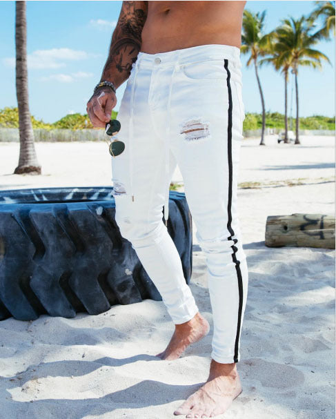 Pantalones Skinny Denim Rotos a la Altura del Tobillo