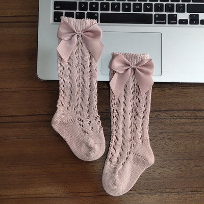 Calcetines Altos para Niñas con Moños de Algodón Transpirable y Antideslizantes - Image 19