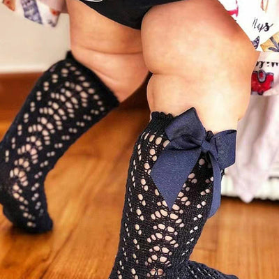 Calcetines Altos para Niñas con Moños de Algodón Transpirable y Antideslizantes - Image 5