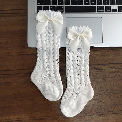 Calcetines Altos para Niñas con Moños de Algodón Transpirable y Antideslizantes - Image 4