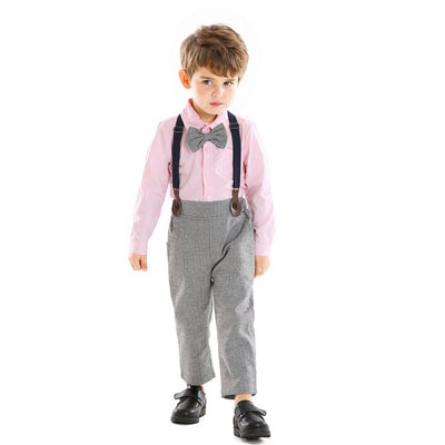 Conjunto Infantil de Dos Piezas con Babero y Camisa de Manga Larga - Image 4