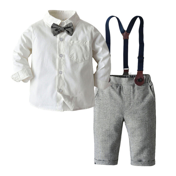 Conjunto Infantil de Dos Piezas con Babero y Camisa de Manga Larga