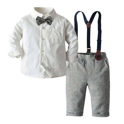 Conjunto Infantil de Dos Piezas con Babero y Camisa de Manga Larga
