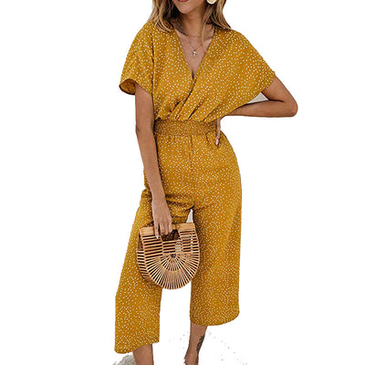 Jumpsuit Cropped Holgado con Estampado de Lunares - Image 12