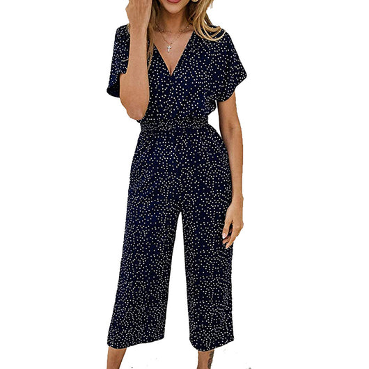 Jumpsuit Cropped Holgado con Estampado de Lunares - Image 2
