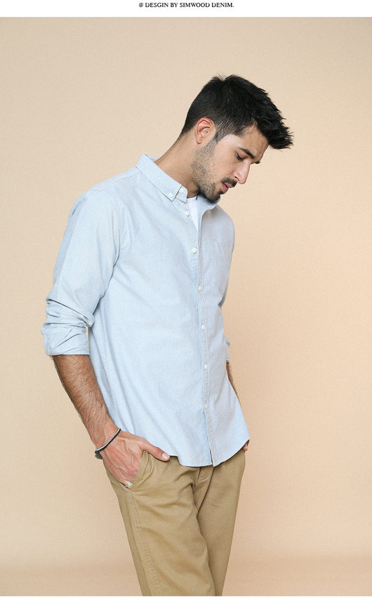 Camisa Oxford de Algodón para Hombre - Diseño Primavera - Image 14