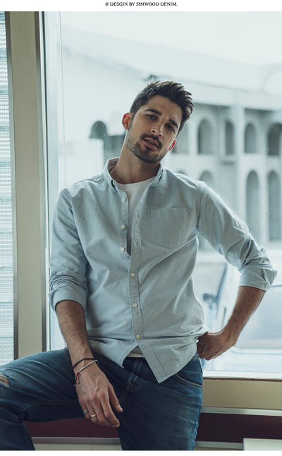 Camisa Oxford de Algodón para Hombre - Diseño Primavera - Image 13