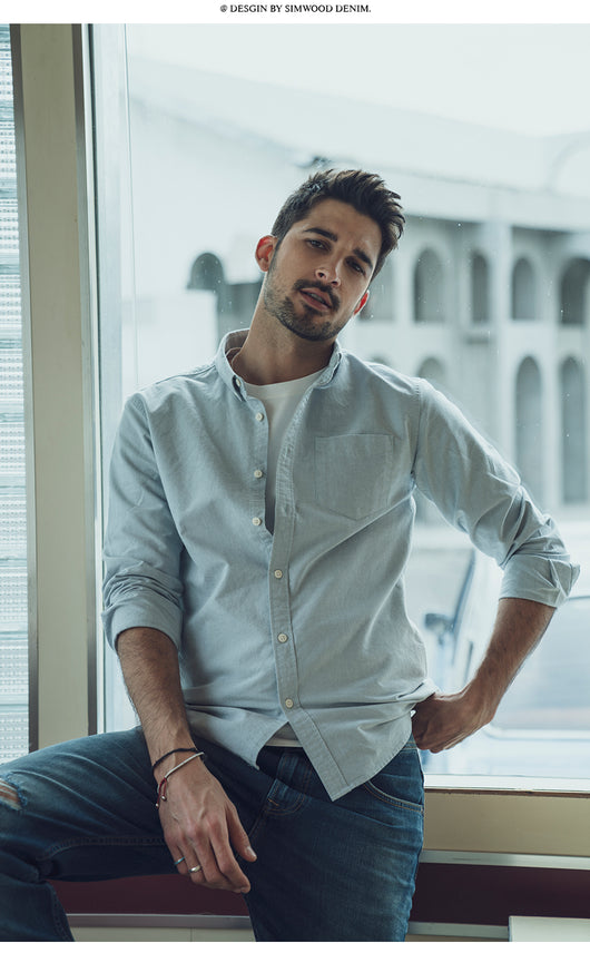 Camisa Oxford de Algodón para Hombre - Diseño Primavera - Image 13