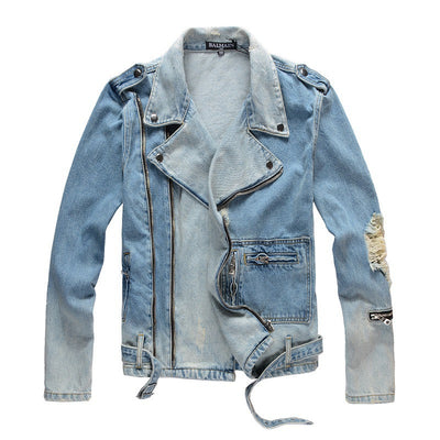 Chaqueta Denim Azul Retro Slim Fit con Detalles Rotos - Image 10
