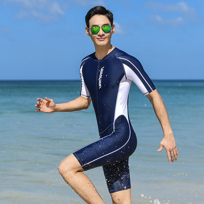 Traje de Baño Deportivo Manga Corta para Hombre - Diseño de 5 Puntos para Surf - Image 8