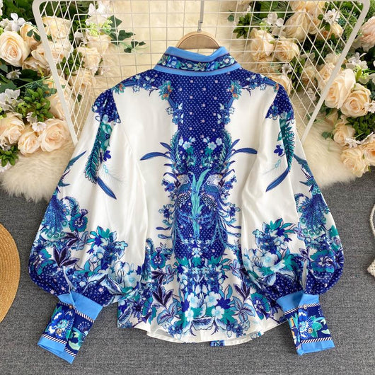 Blusa Retro con Mangas Abullonadas para Mujer - Image 8