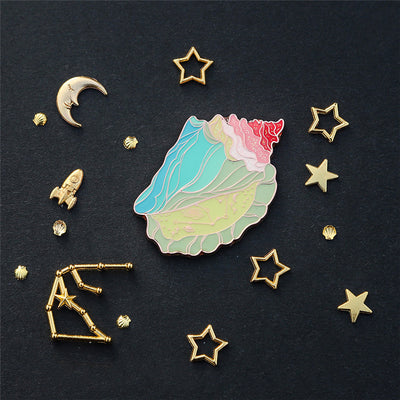 Broche Distintivo Concha Multicolor Diseño Original en Metal - Image 3