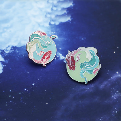 Broche de Pareja Estilo Koi Esmaltado - Diseño Oriental Elegante - Image 7