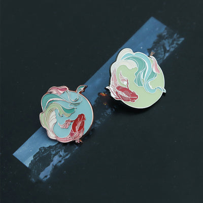 Broche de Pareja Estilo Koi Esmaltado - Diseño Oriental Elegante - Image 10