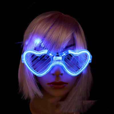 Gafas LED Luminosas de Fiesta - Lentes de Obturador Brillante Morado para Adultos y Niños