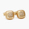Gemelos Cuadrados Hueco Diamante Oro Cobre para Hombre