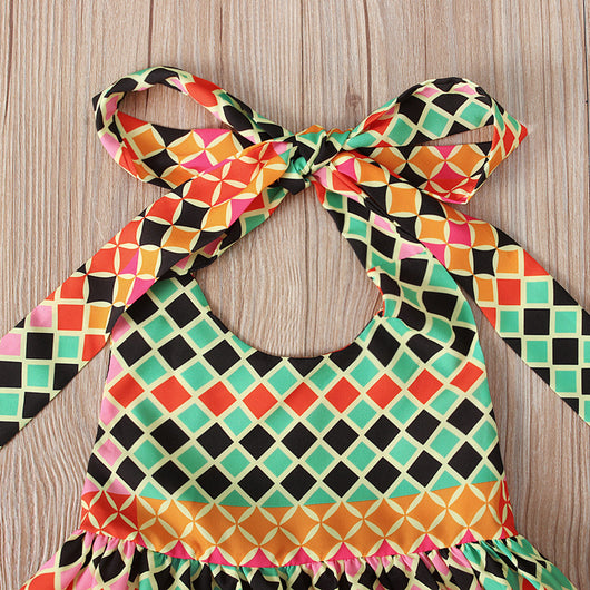 Vestido Bohemio Africano Halter con Encaje y Lazo - Image 10