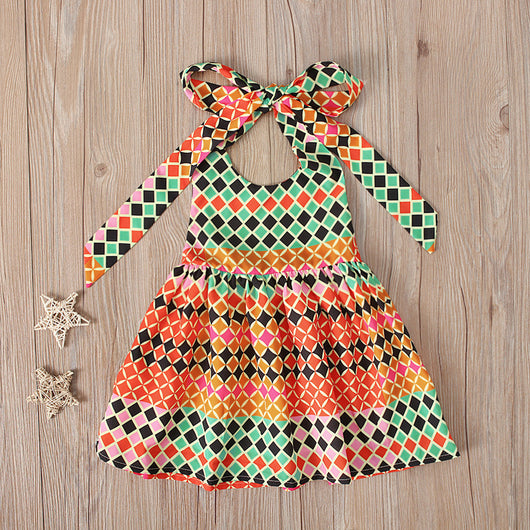 Vestido Bohemio Africano Halter con Encaje y Lazo - Image 8