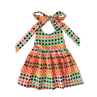 Vestido Bohemio Africano Halter con Encaje y Lazo - Image 11