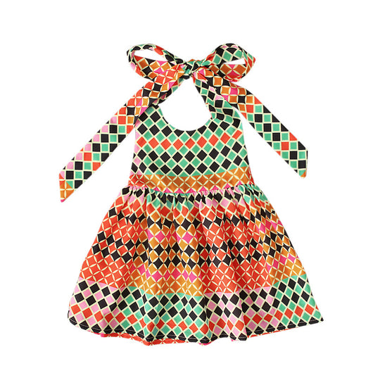 Vestido Bohemio Africano Halter con Encaje y Lazo - Image 3