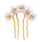 Tocado Hanfu Artesanal con Horquilla de Flores y Perlas - Accesorio Antiguo para el Cabello