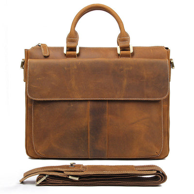 Maletín Crossbody de Cuero Crazy Horse Retro - Image 5
