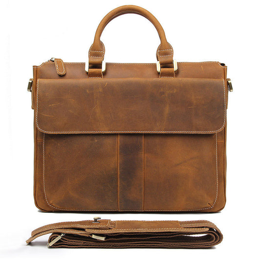 Maletín Crossbody de Cuero Crazy Horse Retro - Image 5