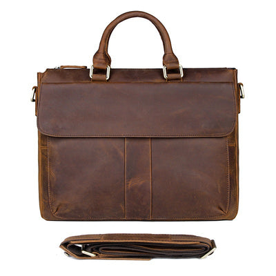Maletín Crossbody de Cuero Crazy Horse Retro - Image 7
