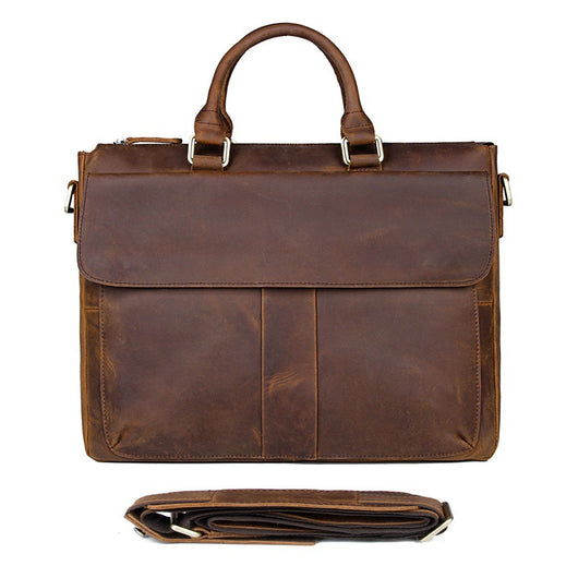 Maletín Crossbody de Cuero Crazy Horse Retro - Image 7