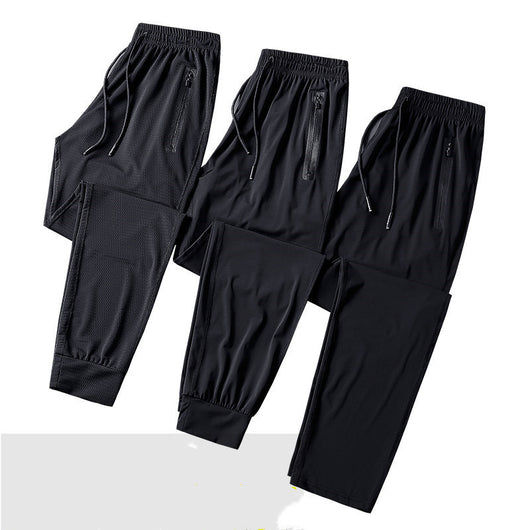 Pantalones Deportivos Hombre Talla Grande Transpirables Seda de Hielo Secado Rápido - Image 12
