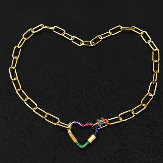 Cadena de Clavícula Arcoíris Amor con Eslabones Entrelazados - Image 2