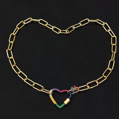 Cadena de Clavícula Arcoíris Amor con Eslabones Entrelazados - Image 2