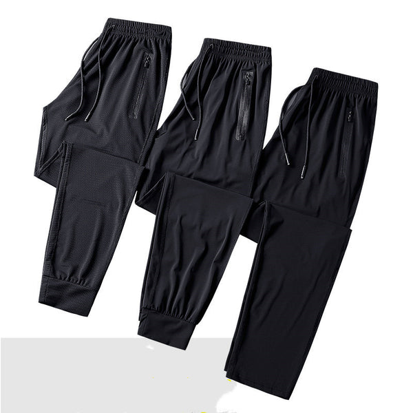 Pantalones Deportivos Hombre Talla Grande Transpirables Seda de Hielo Secado Rápido