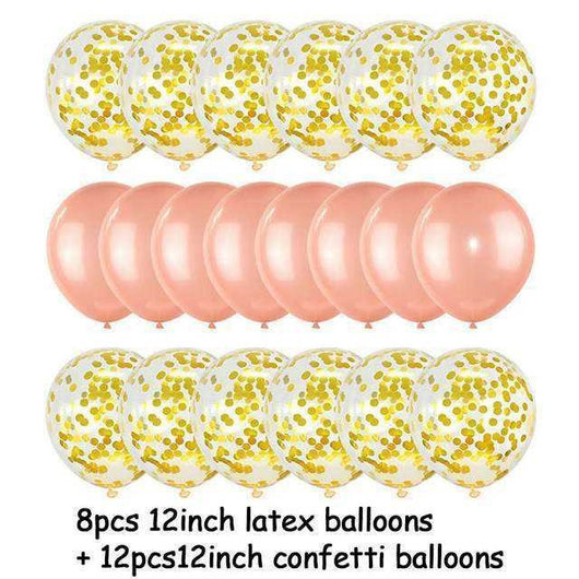 Globos de Confeti Oro Rosa 20 Piezas - Image 5