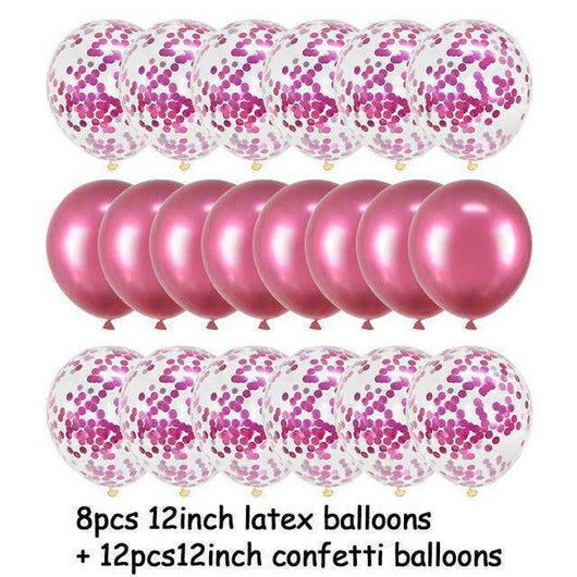 Globos de Confeti Oro Rosa 20 Piezas - Image 3
