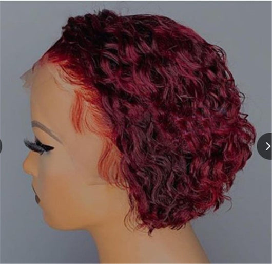Peluca Rizada Corta Roja Estilo Europeo y Americano - Image 9