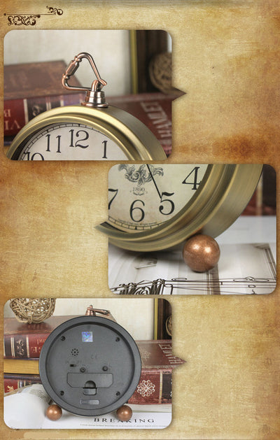 Reloj de Pared Silencioso Retro Europeo con Péndulo - Image 3