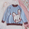 Suéter Holgado Estilo Harajuku para Niña - Jersey Suave Conejo Soft Girl Cuello Redondo