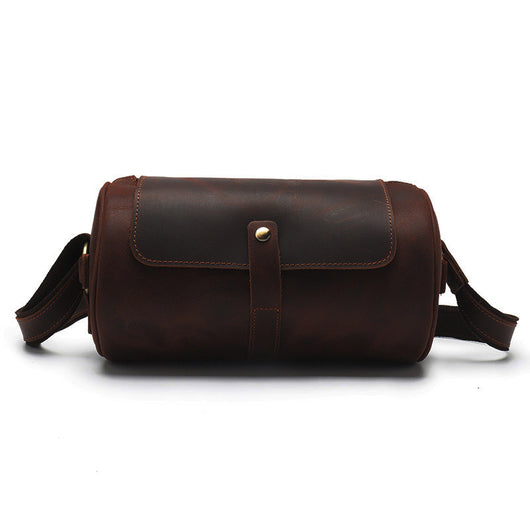 Bolso Cilíndrico de Cuero Vintage - Image 7