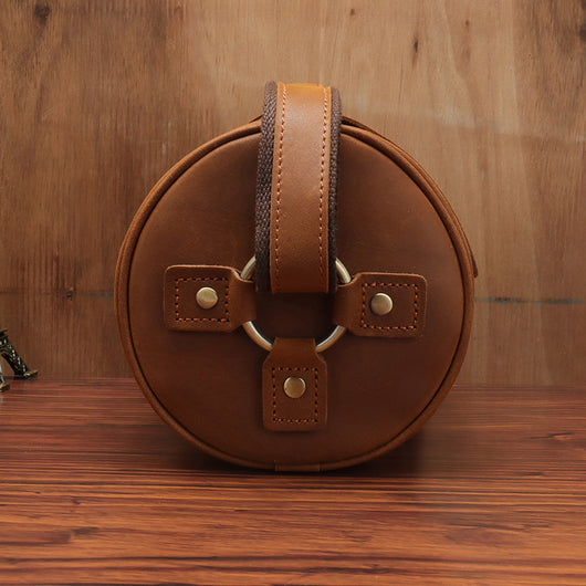 Bolso Cilíndrico de Cuero Vintage - Image 4