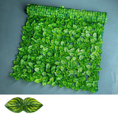 Malla de Privacidad Artificial con Hojas de Rábano Verde - Cerca Decorativa para Balcón y Jardín - Image 2