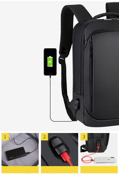 Mochila de Viaje Ejecutiva Impermeable con Puerto USB - Ideal para Trabajo y Negocios - Image 7