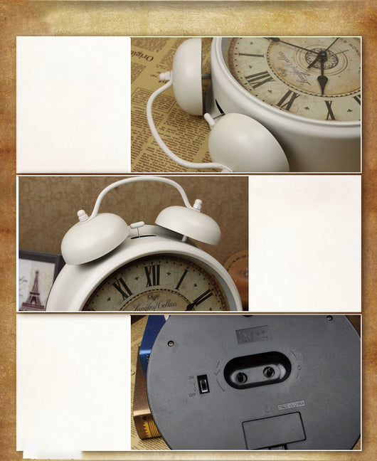 Reloj Despertador Retro de 8 Pulgadas con Números Romanos y Campana Metálica - Image 3