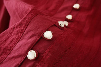 Blusa Larga Escotada para Tallas Grandes - Abotonada Clásica para Otoño - Image 5
