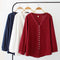 Blusa Larga Escotada para Tallas Grandes - Abotonada Clásica para Otoño