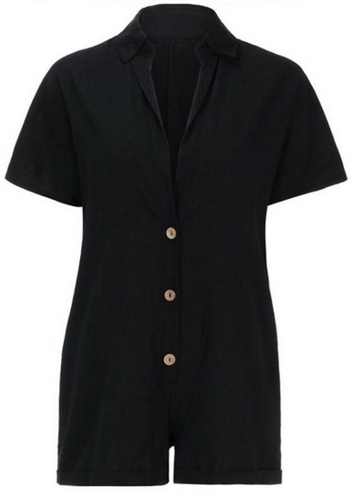 Jumpsuit Casual de Verano para Mujer Cuello V Algodón y Lino - Image 2