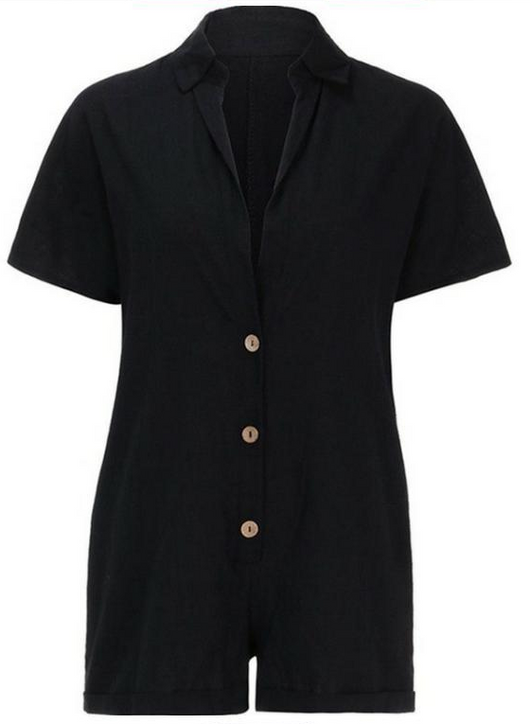 Jumpsuit Casual de Verano para Mujer Cuello V Algodón y Lino - Image 2