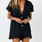 Jumpsuit Casual de Verano para Mujer Cuello V Algodón y Lino